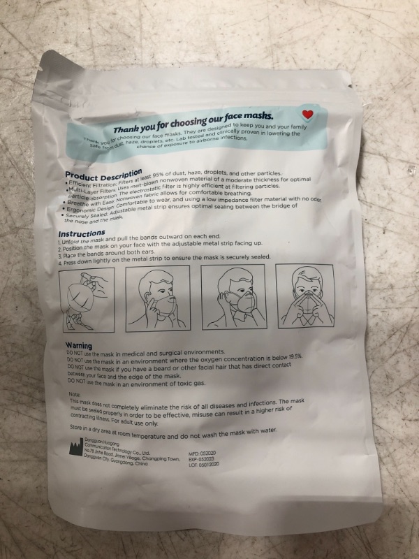 Photo 1 of DISPOSABLE FACE MASK, 10 PIECES. PM2.5. MODEL KN95-A.