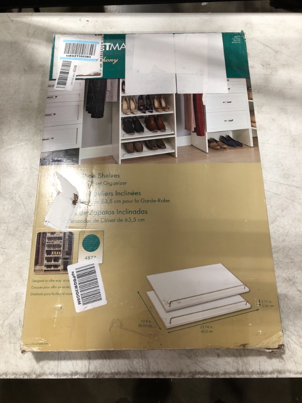 Photo 3 of ClosetMaid SuiteSymphony Starter Tower Kit, 25" Angled Shoe Shelf, Pure White

