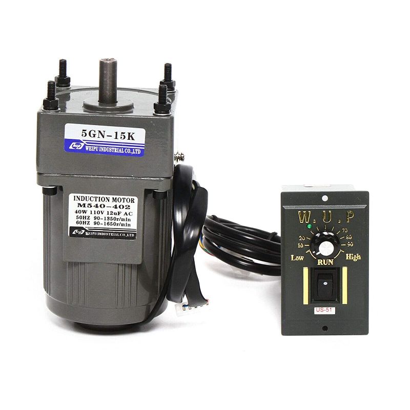 Photo 1 of Eapmic 110V 40W Ac Gear Motor Electric Single-phase Motor Gear Motor Electric Variable Speed Adjustable Controller Governor Geared Motor and Adjustable Speed Controller Combo
