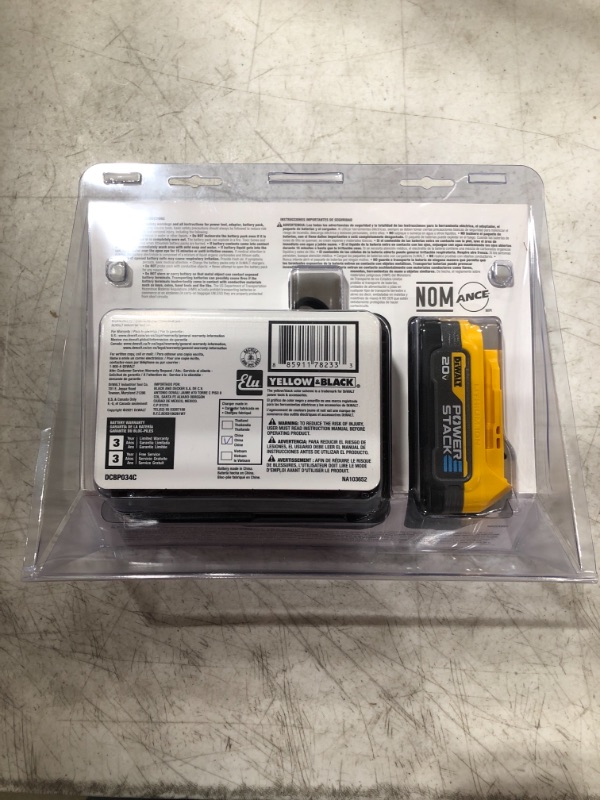 Photo 3 of 
DEWALT 20V MAX* Starter Kit with POWERSTACK™ Compact Battery and Charger (DCBP034C)
