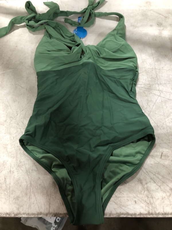 Photo 2 of Sage Crisscross Halter One Piece Swimsuit
SIZE MEDIUM.