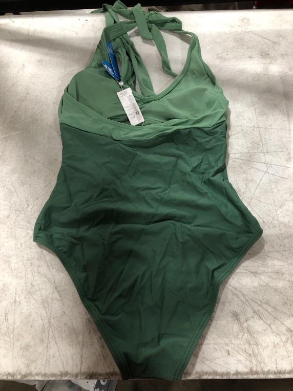 Photo 3 of Sage Crisscross Halter One Piece Swimsuit
SIZE MEDIUM.