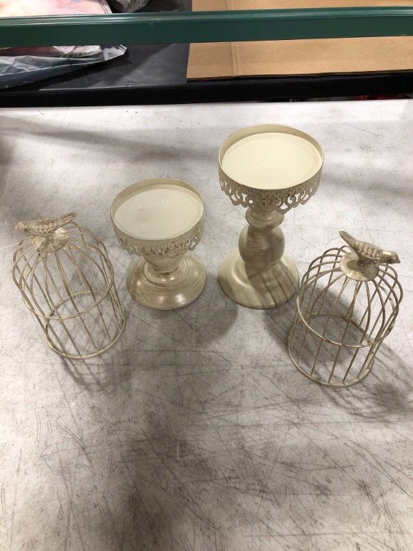 Photo 2 of BIRD CAGE CANDLE HOLDERS, SET OF 2.