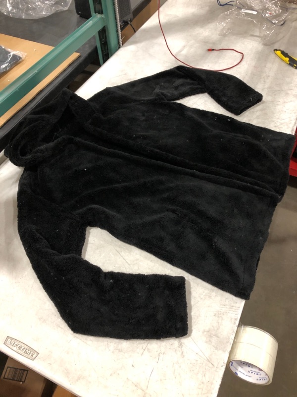 Photo 1 of WOMEN'S BLACK FLEECE HOODED JACKET, BLACK, SIZE LARGE.