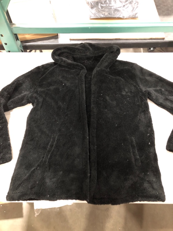 Photo 1 of WOMEN'S BLACK FLEECE HOODED JACKET, BLACK, SIZE LARGE.