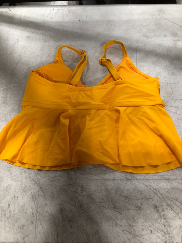 Photo 3 of Karlee Yellow V-Neck Ruffle Plus Size Bikini Top
1X.