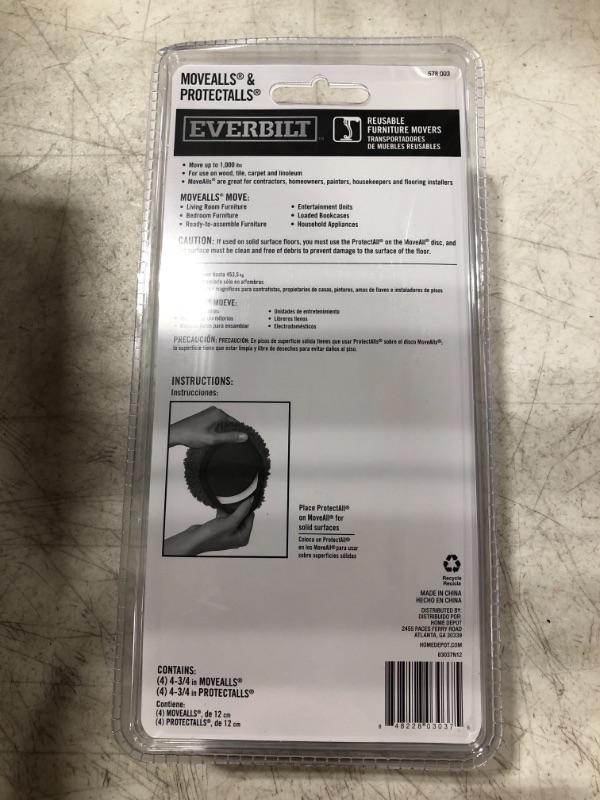 Photo 2 of EVERBILT 4 3/4" Movealls and Protect Alls. 578 003. 8 PIECES.
