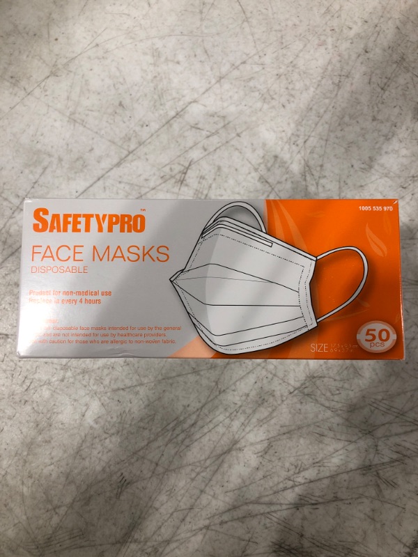 Photo 3 of Disposable Non-Woven Protective Mask for Adult (50 Pieces)
