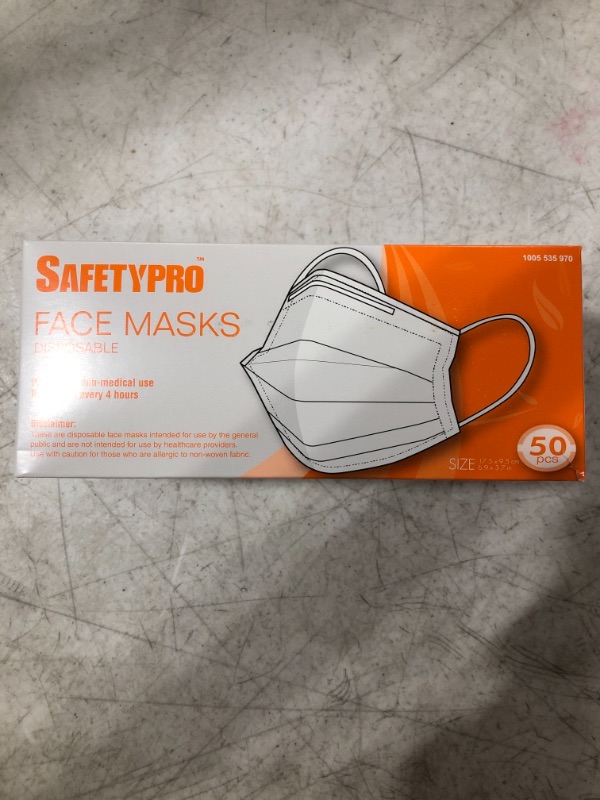 Photo 3 of Disposable Non-Woven Protective Mask for Adult (50 Pieces)
