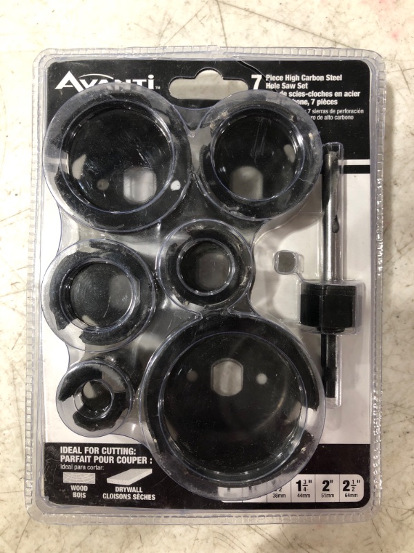 Photo 1 of AVANTI 7 PIECE HIGH CARBON STEEL HOLE SAW SET