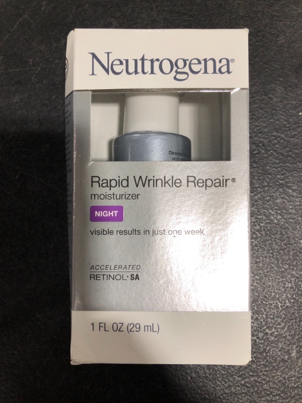 Photo 2 of Neutrogena Rapid Wrinkle Repair Retinol Anti-Wrinkle Night Moisturizer Cream, Anti-Wrinkle Face & Neck Cream Moisturizer with Hyaluronic Acid & Retinol, Paraben-Free, 1 fl. oz
