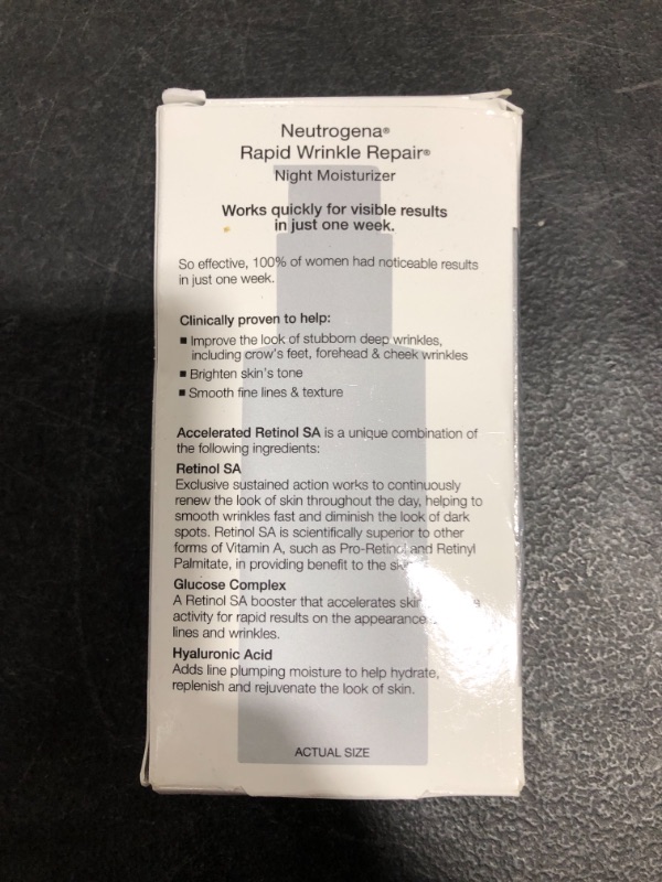 Photo 3 of Neutrogena Rapid Wrinkle Repair Retinol Anti-Wrinkle Night Moisturizer Cream, Anti-Wrinkle Face & Neck Cream Moisturizer with Hyaluronic Acid & Retinol, Paraben-Free, 1 fl. oz
