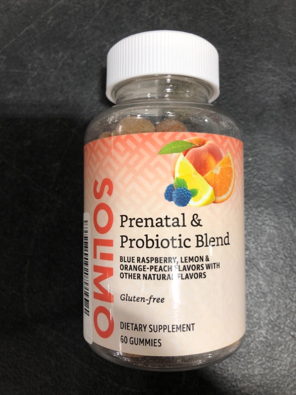 Photo 2 of Amazon Brand - Solimo Prenatal & Probiotic Blend - Pregnancy Wellness - 70mg Omega 3 Fatty Acids with 20mg Probiotics, 60 Gummies, 1 Month Supply
