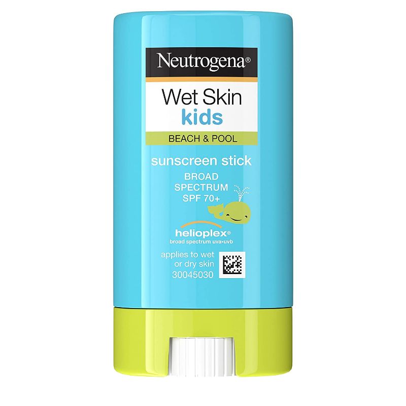 Photo 1 of Neutrogena Wet Skin Kids Water Resistant Sunscreen Stick, Kids Sunscreen for Face and Body, Broad Spectrum SPF 70 UVA/UVB Sun Protection, Oil-Free & Hypoallergenic, 0.47 oz
