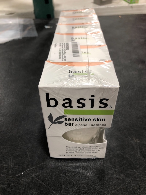 Photo 2 of Basis Sensitive Skin Bar Soap - Body Wash Bar Cleans and Soothes with Chamomile and Aloe Vera - 4 oz. Bar Soap (Pack of 6)
