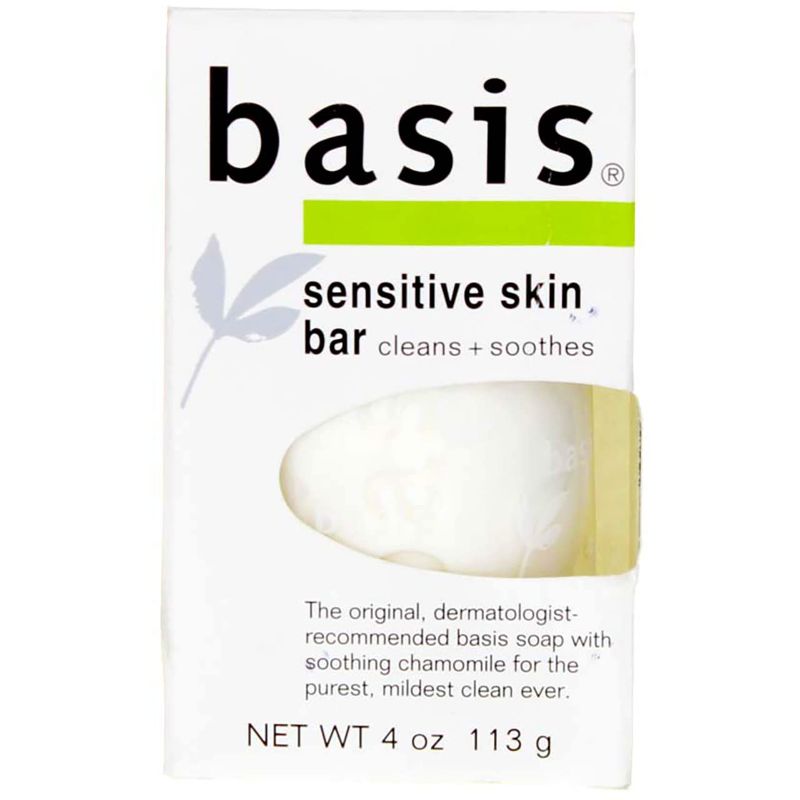 Photo 1 of Basis Sensitive Skin Bar Soap - Body Wash Bar Cleans and Soothes with Chamomile and Aloe Vera - 4 oz. Bar Soap (Pack of 6)
