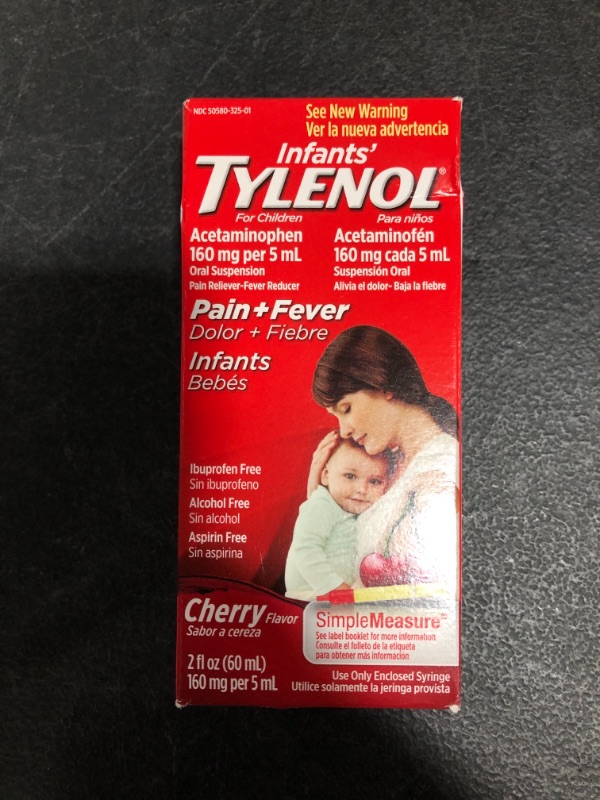 Photo 2 of Infants' Tylenol Acetaminophen Liquid Medicine, Cherry, 2 fl. oz
