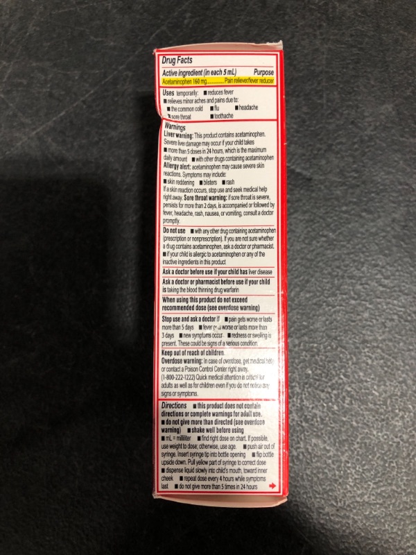 Photo 3 of Infants' Tylenol Acetaminophen Liquid Medicine, Cherry, 2 fl. oz
