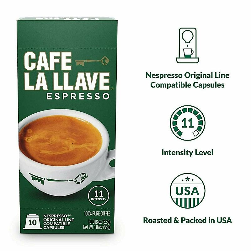 Photo 1 of Cafe La Llave Nespresso Coffee Capsules, Intensity 11 (10 capsules)
