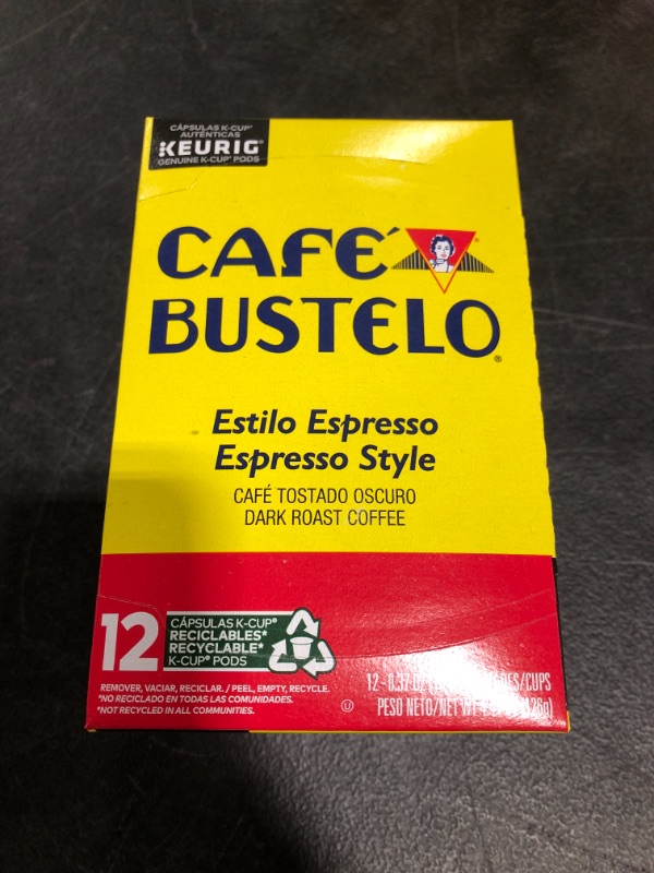 Photo 3 of Café Bustelo Espresso Style Dark Roast Coffee, 12 Keurig K-Cup Pods
05/30/2022.