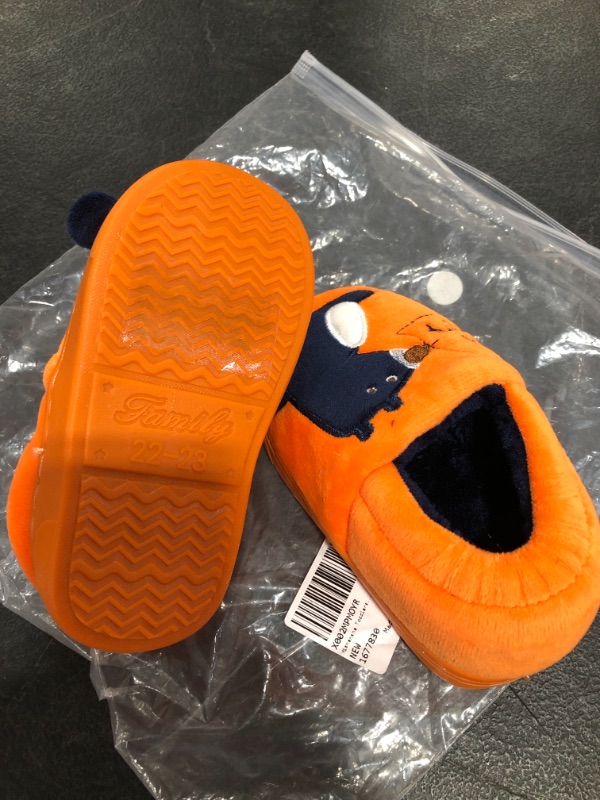 Photo 4 of TODDLER FOAM HOUSE SHOES, ORANGE, SIZE 22-23. 