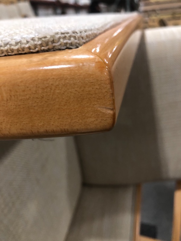 Photo 4 of Creme Leather Birch Wooden Trim Chair  Gold Trimming Approx Feet 36 Inches Tall