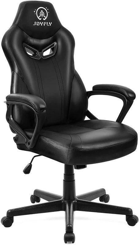 Photo 1 of Computer Chair, Computer Gaming Chair for Adults Teens, JOYFLY Gamer Chair Ergonomic PC Office Chair with Thick Padding Lumbar Support (Black Leather)
