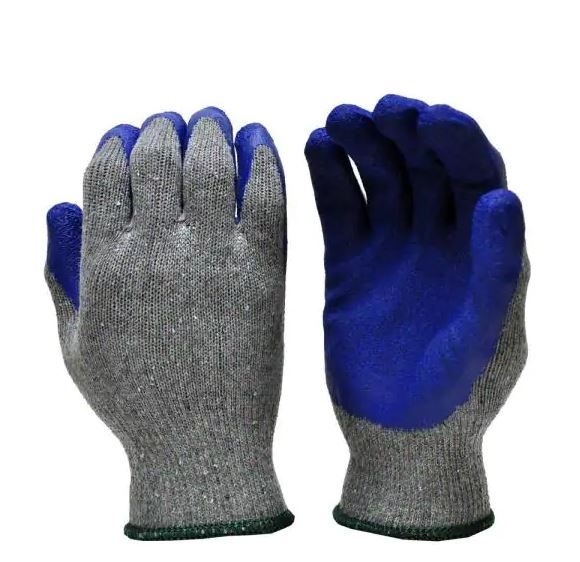 Photo 1 of 12-Pairs of Small Size Blue Textured Latex Coated Knit Gloves 
