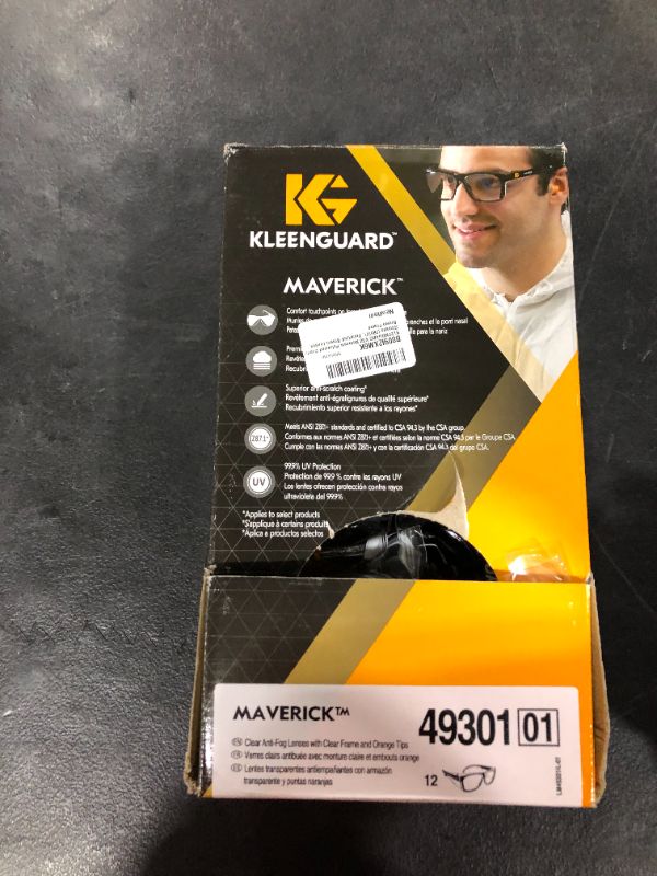 Photo 1 of KLEENGUARD Maverick Safety Glasses with Intergrated Side Shields, 12 pairs.