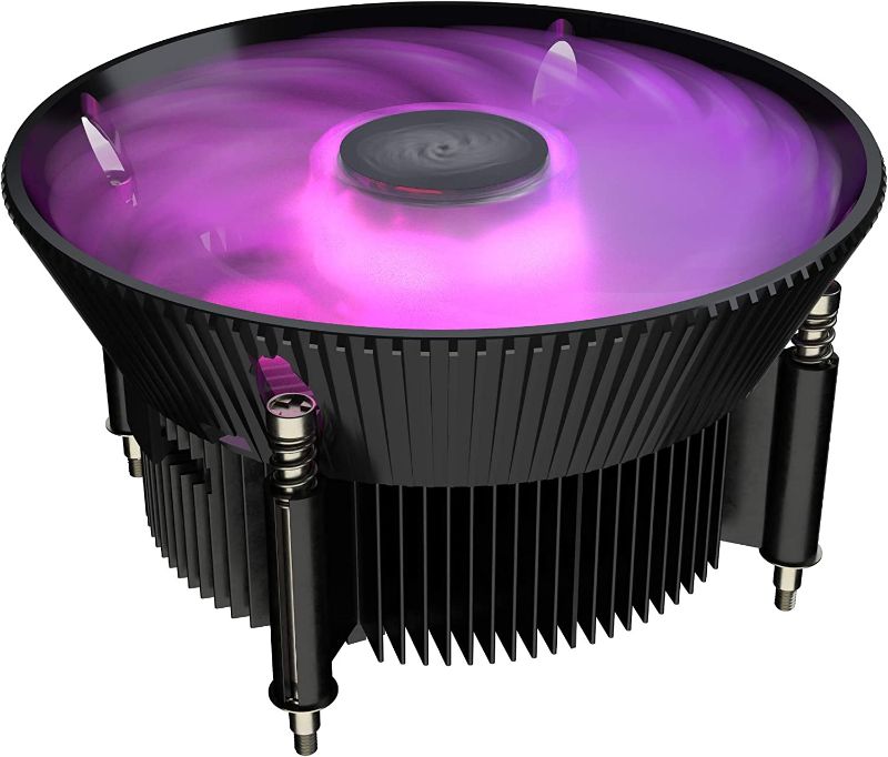 Photo 1 of Cooler Master i71C RGB Intel Low-Profile CPU Air Cooler, Anodized Black Aluminum Fins, Copper Insert Base, MF120 RGB 4-Pin Lighting Fan for Intel LGA1151