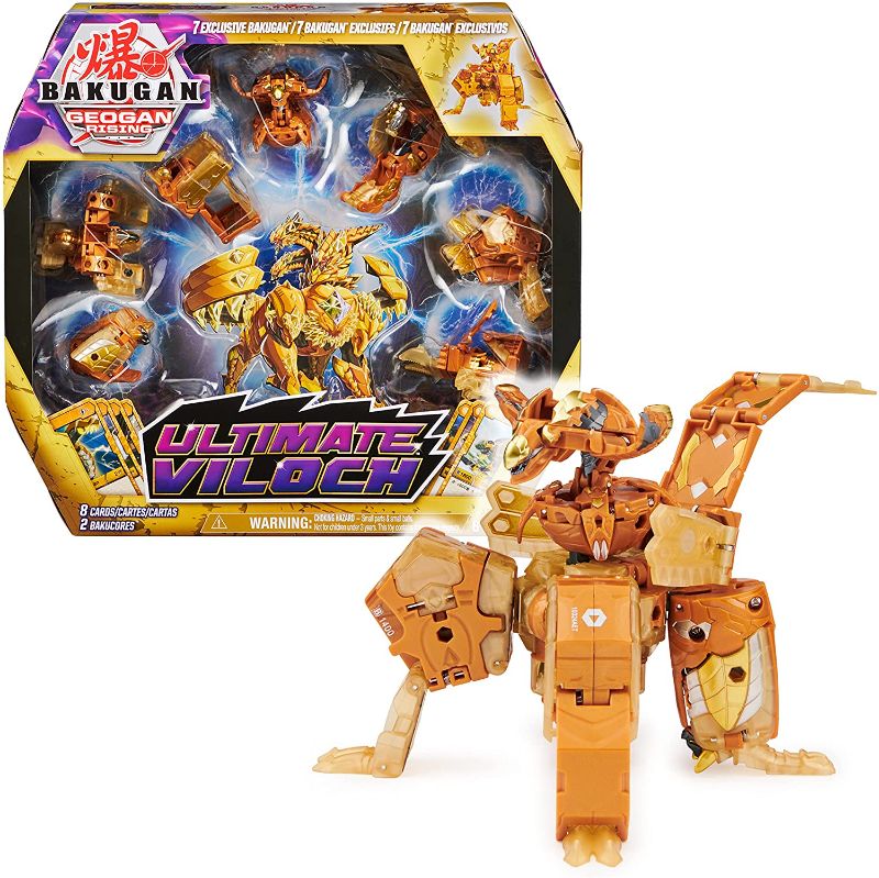 Photo 1 of Bakugan Ultimate Viloch, 7-in-1 Exclusive, Includes BakuCores and Trading Cards, Geogan Rising Collectible Action Figure.