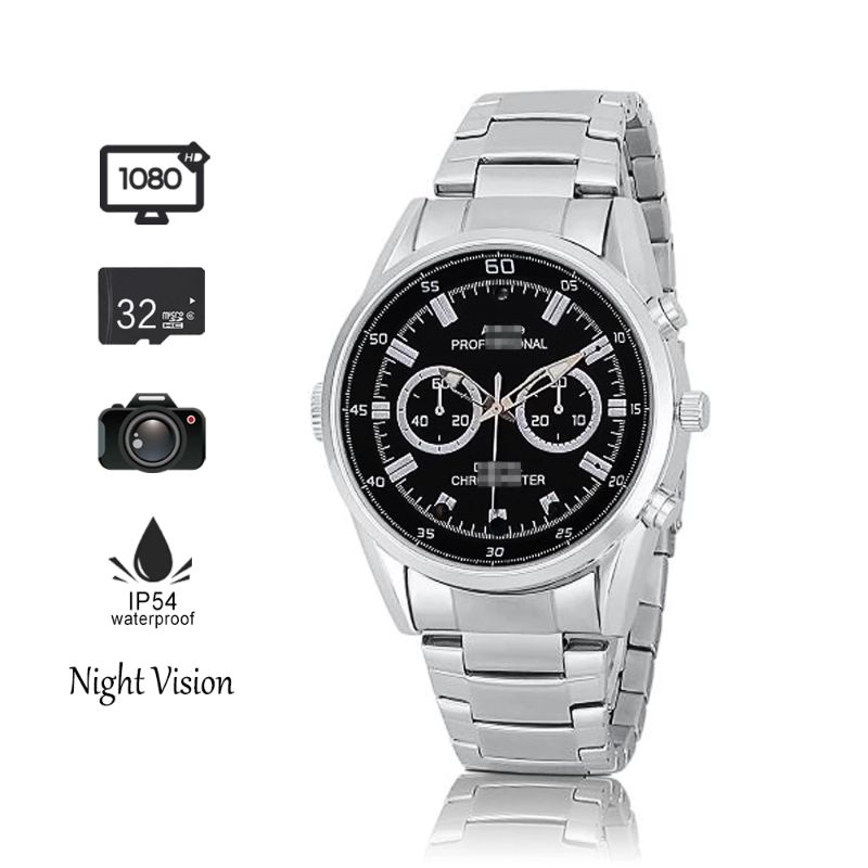 Photo 1 of 1080P HD Wearable Mini Camera Night Vision Small Cam Wristband Sports DV Men's Watch Camera Portable Surveillance Mini Camera
