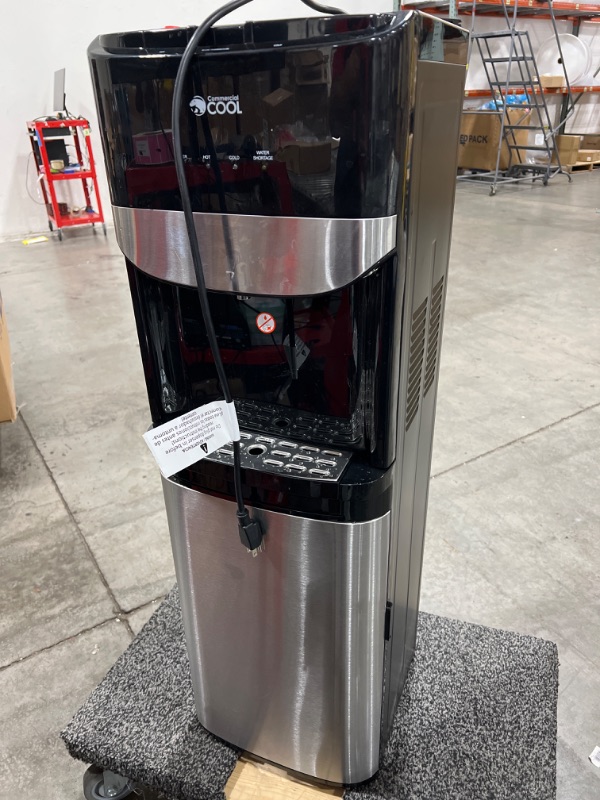 Photo 2 of Bottom Loading Water Cooler Dispenser, 3 or 5 Gallon Bottle, Black with Stainless Steel Door & Trim SELLING FOR PARTS ONLY 

