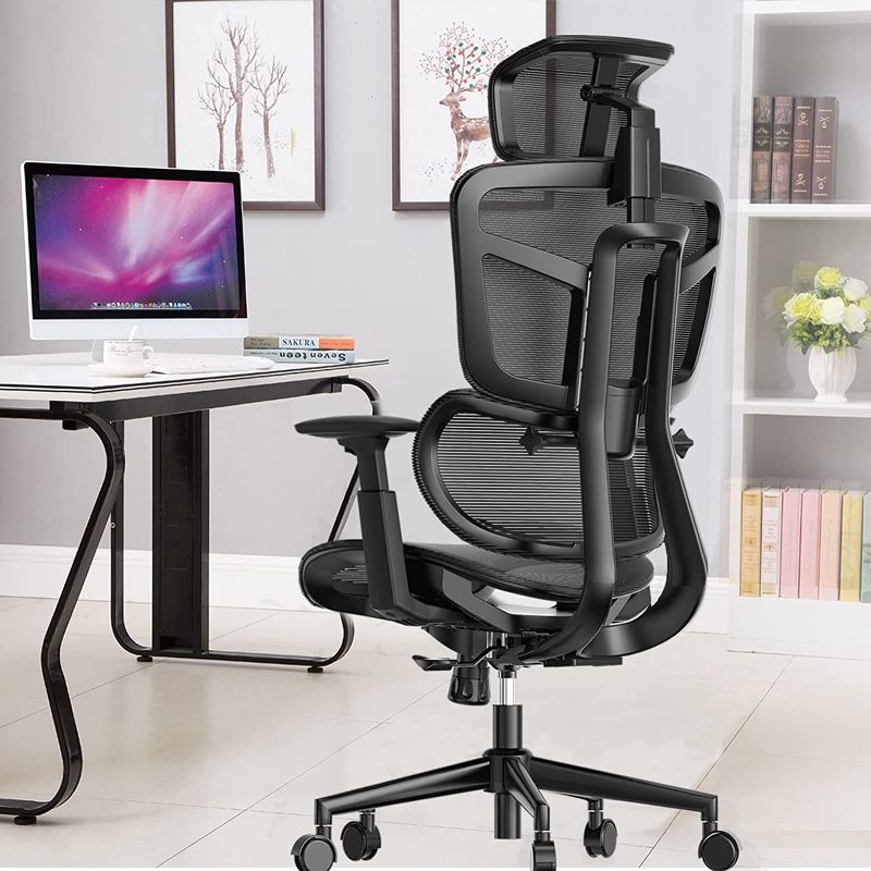 Photo 1 of SAMOFU Ergonomic Office Chair, Backrest Height Adjustable Desk Chair,Big and Large Mesh Chair with Adjustable Lumbar Support/Armrest, High Back Computer Chair Executive Chair with Tilt & Lock Function SELLING FOR PARTS 