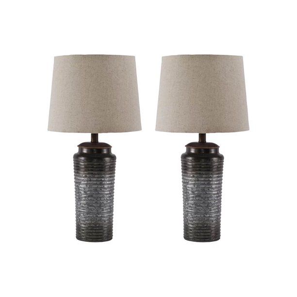 Photo 1 of Ashley Signature Design L204064 Norbert Table Lamp (Set of 2) - Gray
