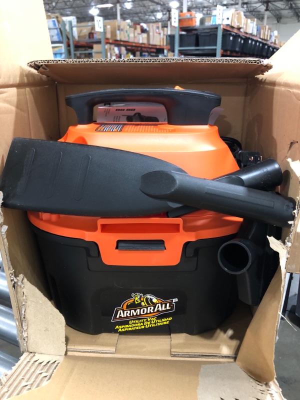 Photo 2 of Armor All, AA255 , 2.5 Gallon 2 Peak HP Wet/Dry Utility Shop Vacuum , Orange
