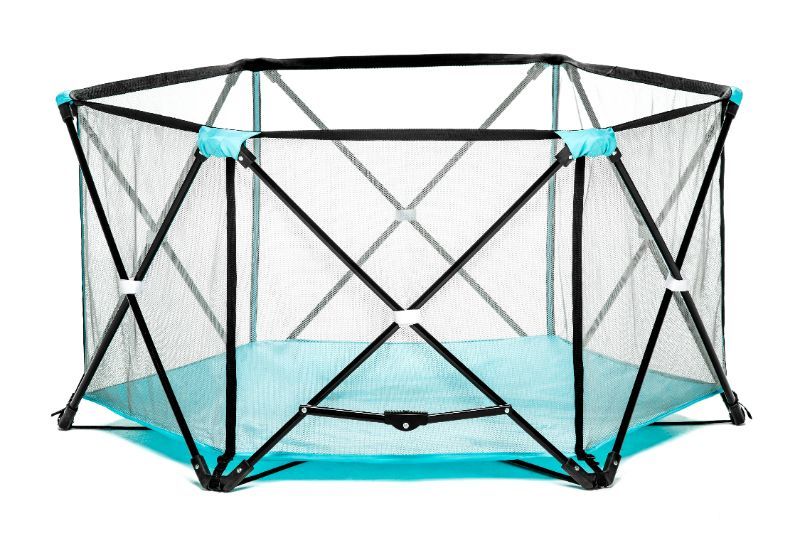 Photo 1 of PARTS ONLY!!! Regalo My Play® Portable Play Yard Indoor and Outdoor Washable Aqua 6-Panel
