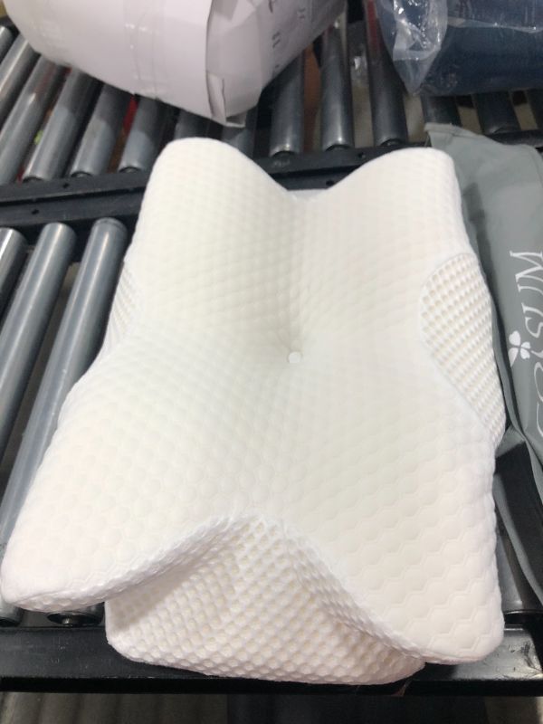 Photo 1 of Coisum Back Sleeper Cervical Pillow - Memory Foam Pillow for Neck and Shoulder Pain Relief - Orthopedic Contour Ergonomic Pillow for Neck Support
