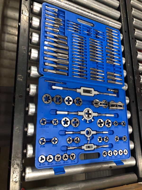 Photo 2 of 110 Piece Metric and SAE Standard Tap and Die Bearing Steel Titanium Tools Set Amazing Tour
