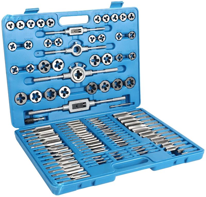 Photo 1 of 110 Piece Metric and SAE Standard Tap and Die Bearing Steel Titanium Tools Set Amazing Tour
