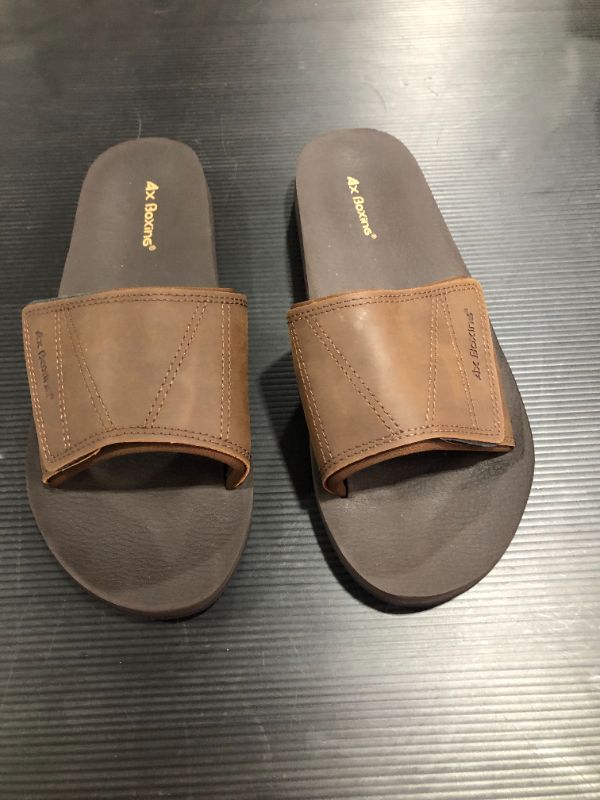 Photo 2 of AX BOXING Flip Flops Mens Sandals Leather Casual Comfort Flat Slides Slippers SZ 11
