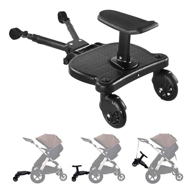 Photo 1 of Lacyie Universal 2in1 Stroller Ride Board with Detachable Seat, Adjustable Size Stroller Glider Board Suitable for Most Brands of Strollers, Holds Children Up to 55 lbs
