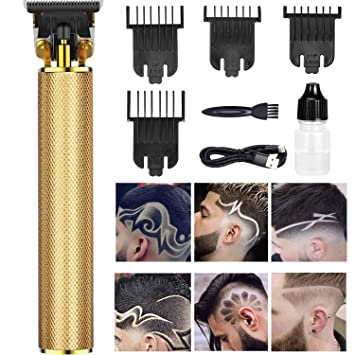 Photo 1 of air Clippers for Men,Cordless Rechargeable Hair Trimmer Metal Body Cutting Grooming Kit Beard Shaver Barbershop Professional (Gold)
