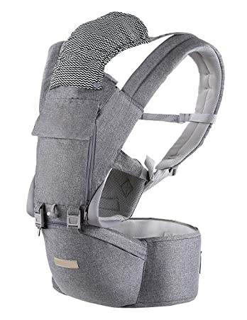 Photo 1 of alobeby Baby Carrier, 6-in-1 Carrier Newborn to Toddler, Wrap with Hip Seat Lumbar Support, Carriers for All Seasons ? Positions, Perfect Hiking Shopping Travelling, Grey, 1.95 Pound
