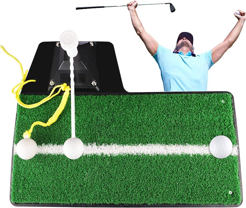 Photo 1 of Asyxstar Golf Swing Groover - Golf Swing Trainer Aid Hitting Mat 4-in-1 for Turn Shot, String Shot, Free Shot and Putting Golf Mat Ideal for Indoor and Outdoor Golf Practice mats 
