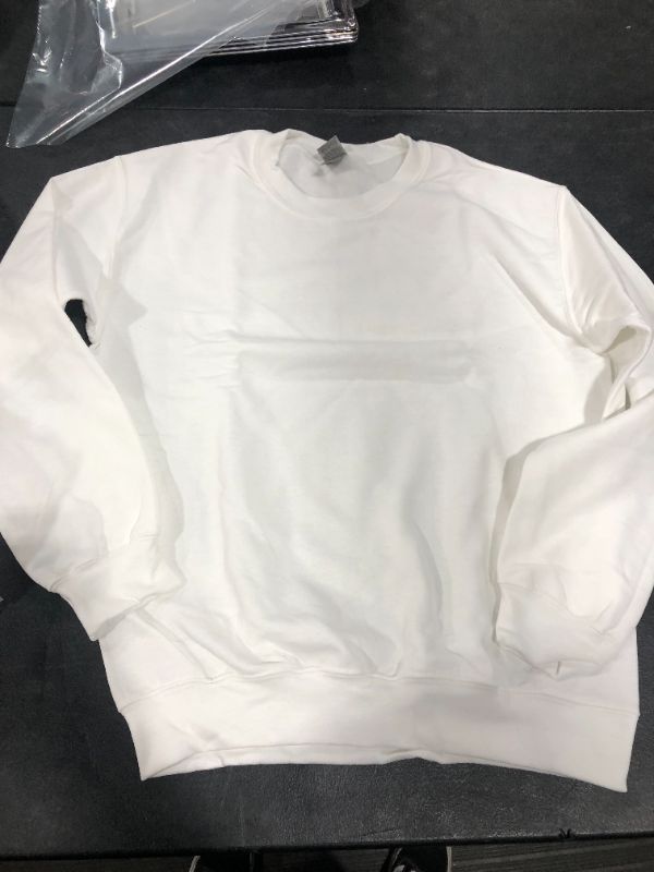 Photo 1 of White Pullover Sweatshirt, Small 