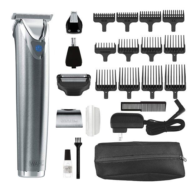 Photo 1 of Wahl Clipper Stainless Steel Lithium Ion Plus Beard Trimmer Kit Brushed Cordless Rechargeable Men's Grooming Kit for Haircuts and Beard Trimming