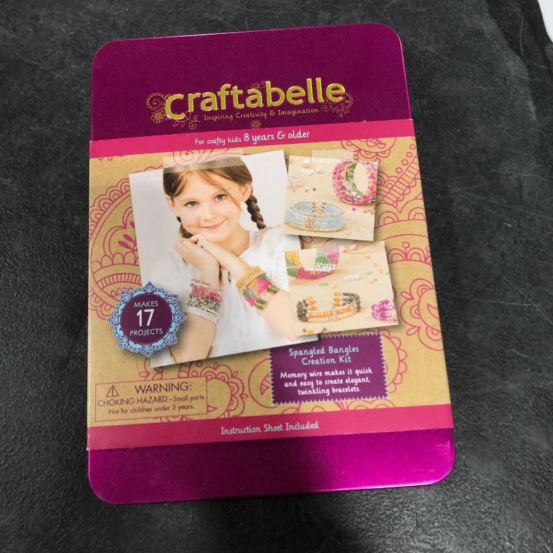 Photo 2 of Craftabelle – Spangled Bangles Creation Kit – Bracelet Making Kit – 366pc Jewelry Set with Memory Wire – DIY Jewelry Kits for Kids Aged 8 Years +