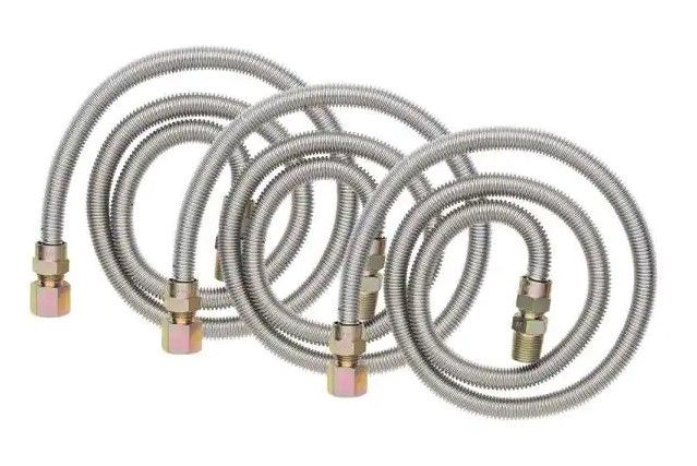 Photo 1 of 1/2 in. MIP x 1/2 in. FIP x 48 in. Stainless Steel Gas Connector (3-pc Pro Pack)