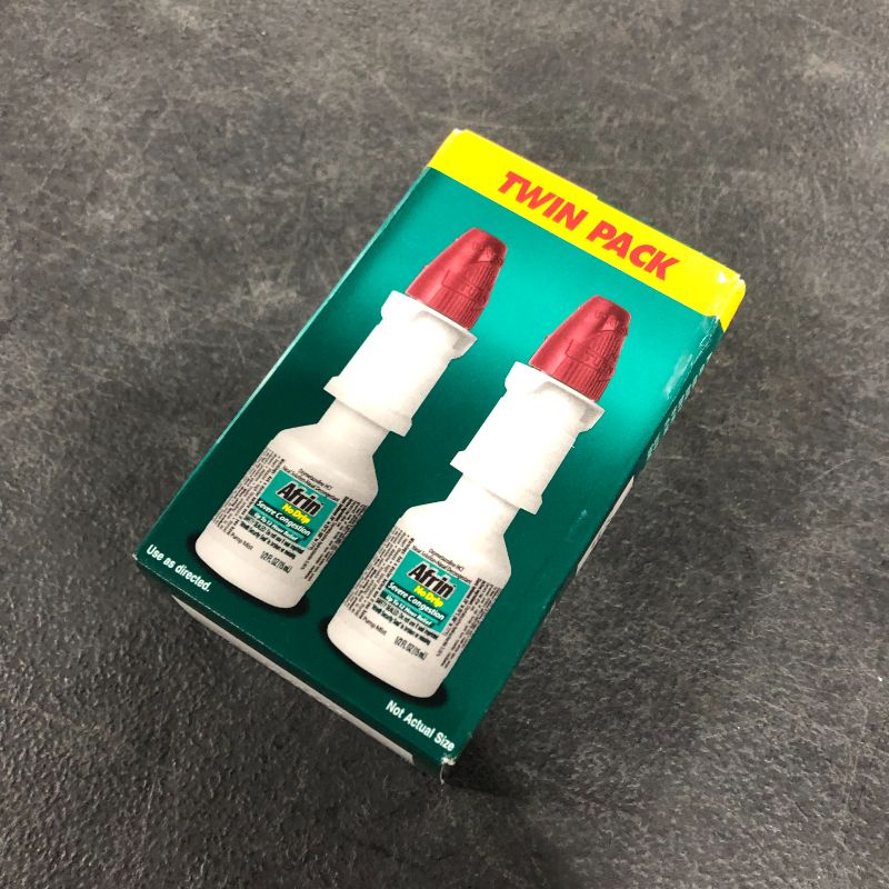 Photo 2 of Afrin No Drip Severe Congestion Pump Nasal Mist Twin Pack, Fast & Powerful Congestion Relief, 2 bottles, 0.5oz (15mL) Each